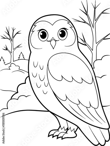 Adorable Owl Ready-to-print coloring page for standard paper