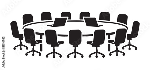 Business Meeting Vector Illustration Round Table Conference