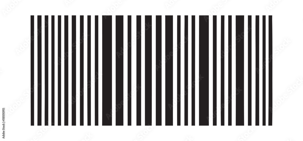 Detailed Illustration of a Classic Bar Code Silhouette Detailed Illustration of a Classic Bar Code Silhouette