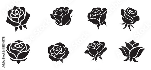 Collection of Rose Silhouettes for Floral Designs