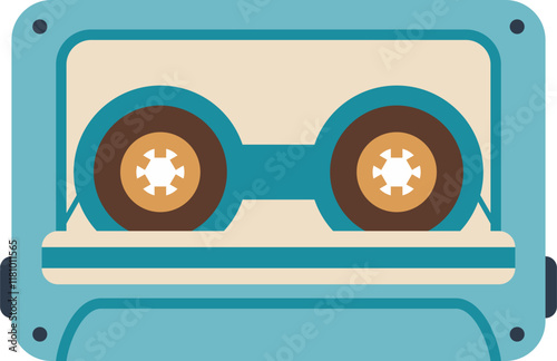 Retro Music Cassette Tape Illustration