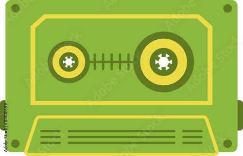 Retro Music Cassette Tape Illustration