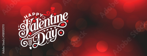 Happy Valentine's Day illustration Romantic silhouette design of a loving couple
