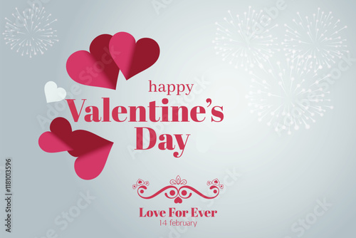 Happy Valentine's Day illustration Romantic silhouette of a loving couple