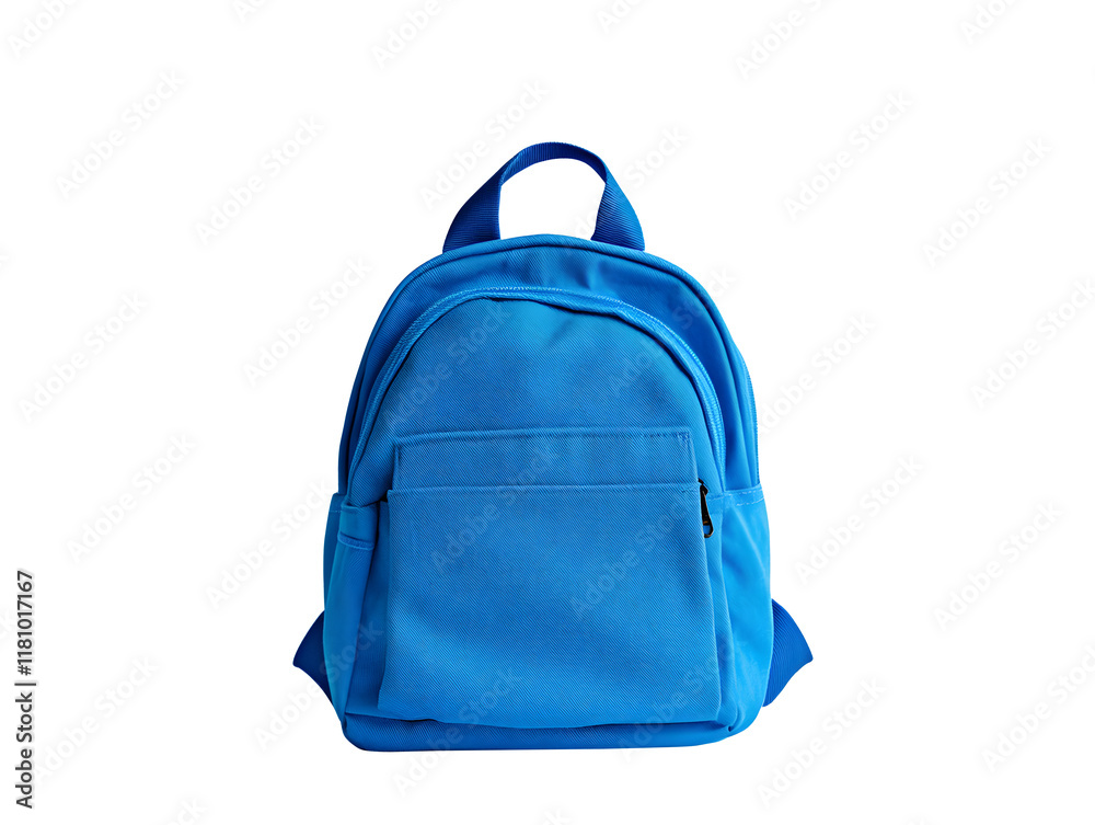 Naklejka premium Blue school bag isolated on transparent background.