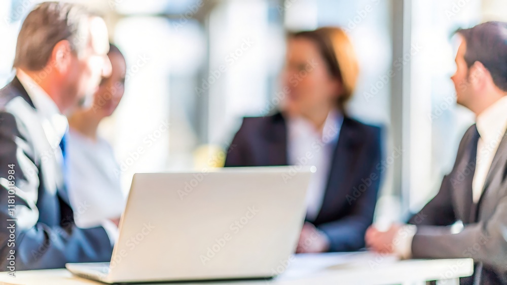 A group of business professionals in a meeting, with the background intentionally blurred.
A group of business professionals in a meeting, with the background intentionally blurred.