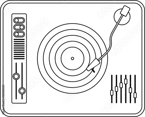 Vinyl Player Lined Icon