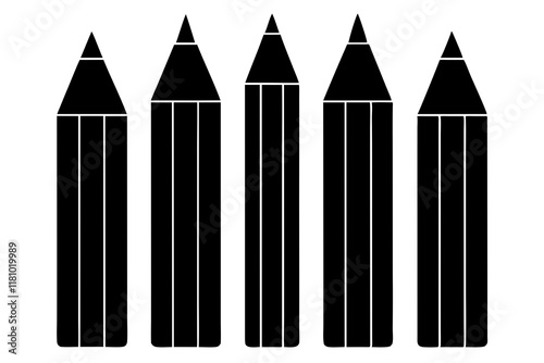 Pencil icon. Black, minimalist icon isolated on white background. Pencil simple silhouette. Web site page and mobile app design vector element.