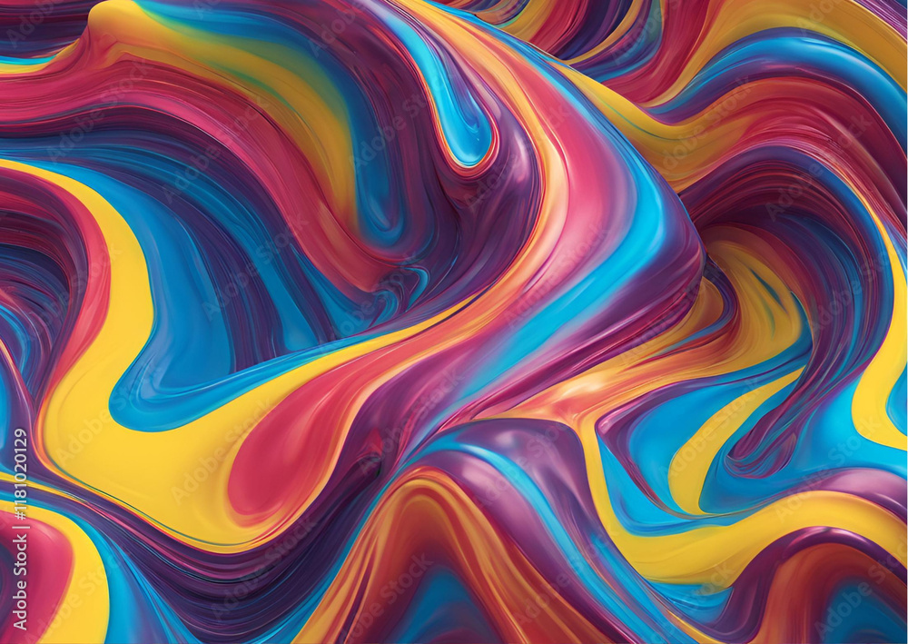 Obraz premium Abstract Colorful Swirling Paint Texture Background Vivid Hues Fluid Design Dynamic Liquid Art