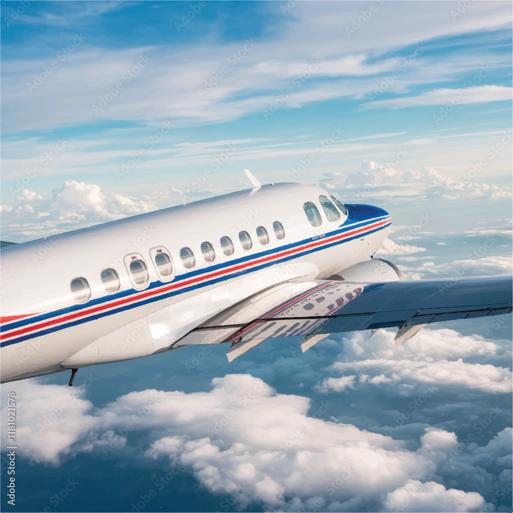 Fototapeta premium airplane in the clouds