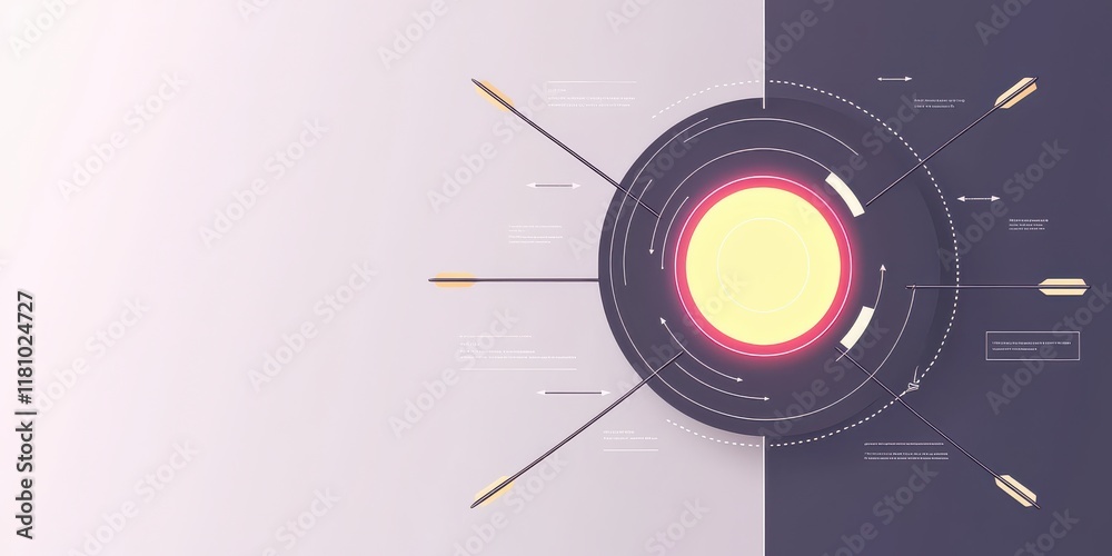 Obraz premium Abstract technological design with a central glowing element.