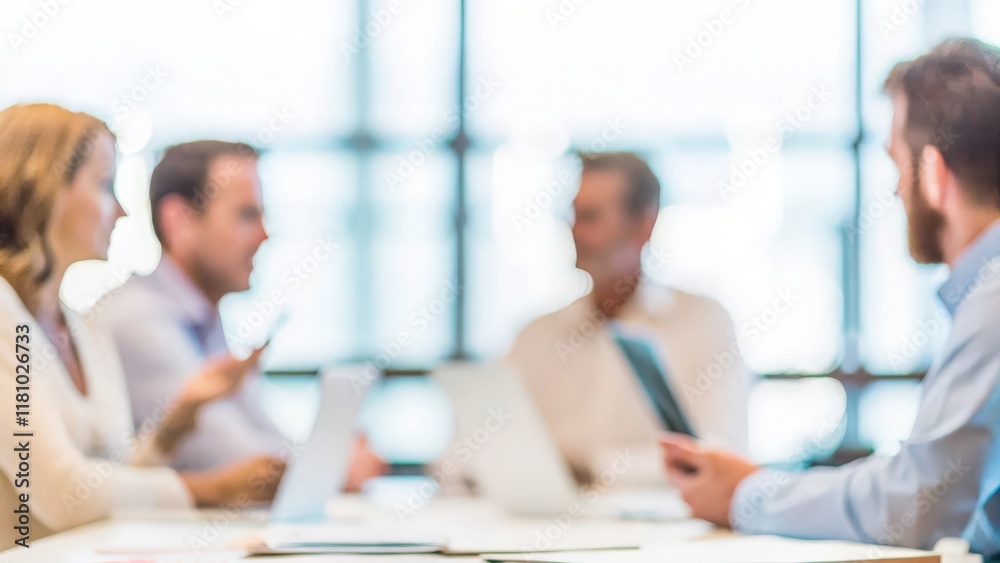 A group of business leaders engaged in a strategic discussion, with a blurred office setting.
A group of business leaders engaged in a strategic discussion, with a blurred office setting.