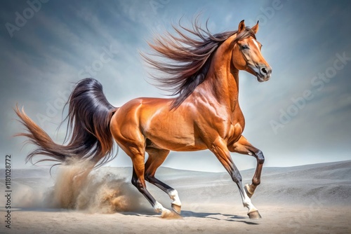 Arabian Horse Photography, Elegant White Background, Isolated Arabian Horse, Purebred Arabian, Majestic Arabian Stallion, Horse Portrait, Equine Photography