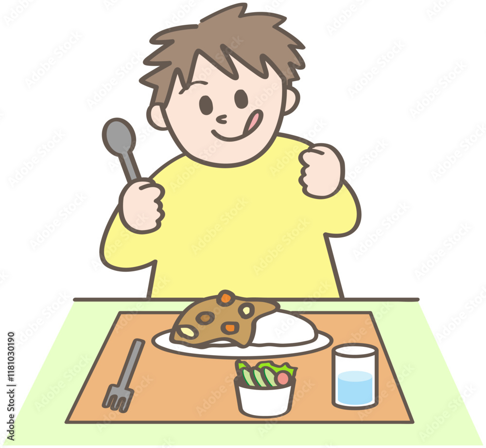 食事前の子ども 食事前の子ども