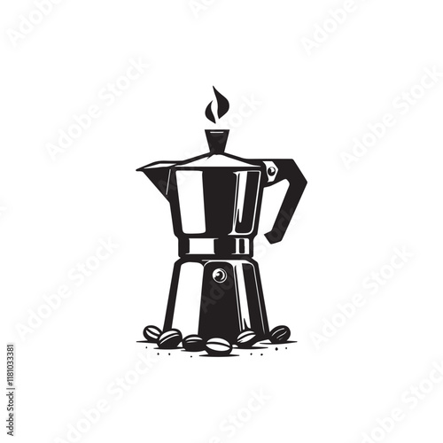 Moka pot silhouette icon vector symbol design art illustration.