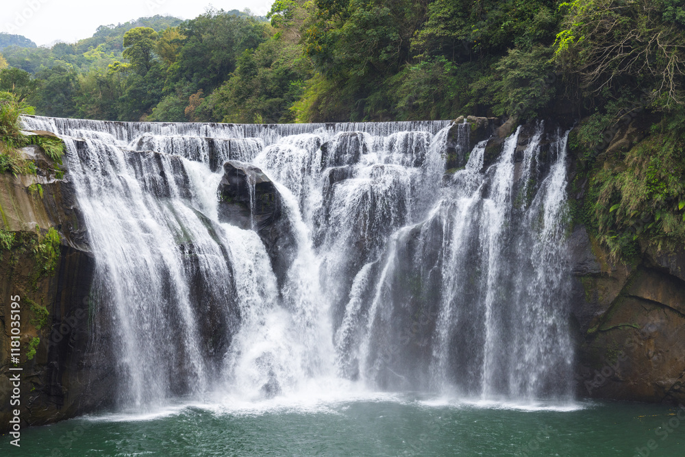 Fototapeta premium Shifen waterfall in Taiwan a scenic natural attraction