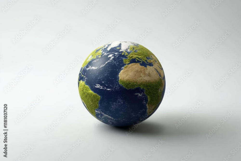 3D representation of Earth on a clean white background. 3D representation of Earth on a clean white background.