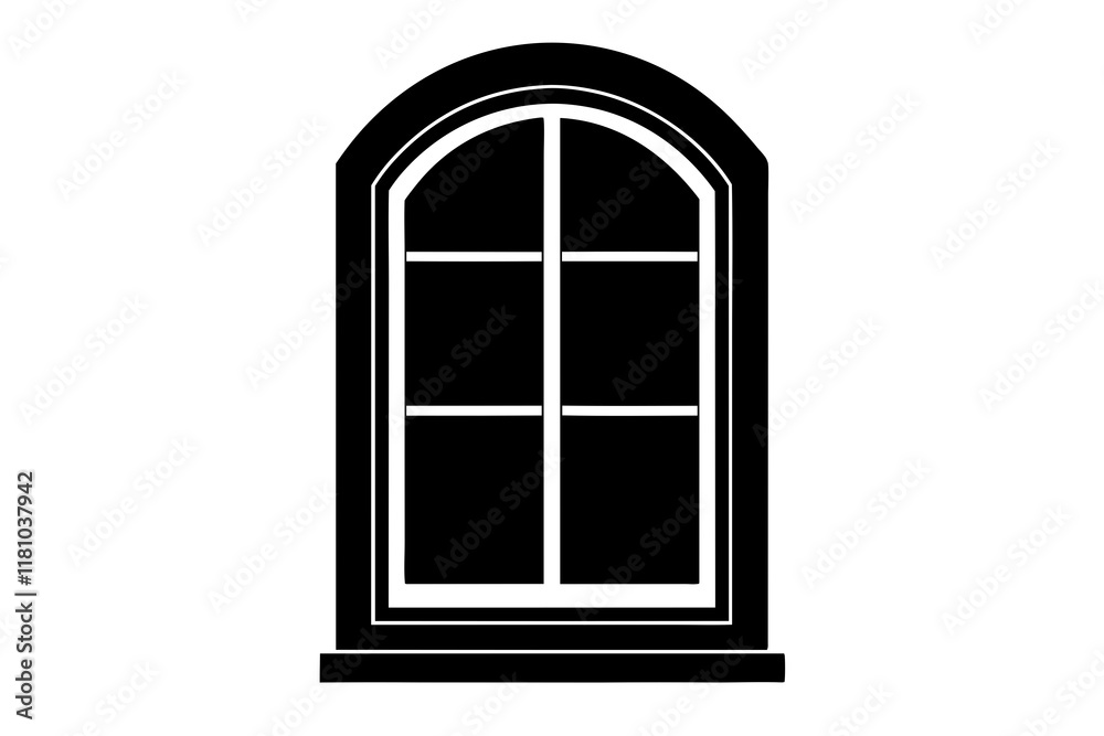 window icon silhouette vector window icon silhouette vector