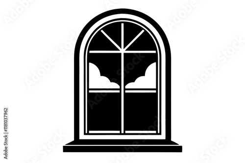 window icon silhouette vector