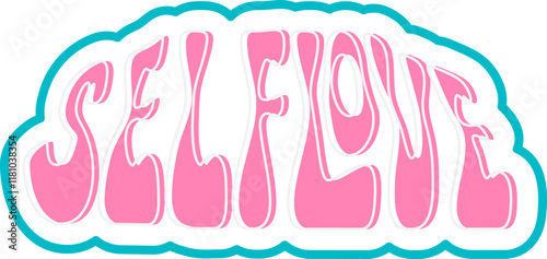selflove lettering retro sticker