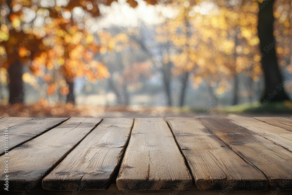 Rustic wooden table autumn park background (1) Rustic wooden table autumn park background (1)