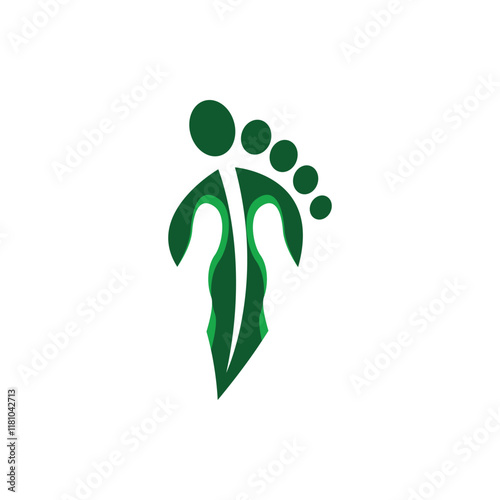 Foot leaf reflexology massage logo vector, simple and modern. Suitable for therapy, acupuncture, health and medical businesses and so on.