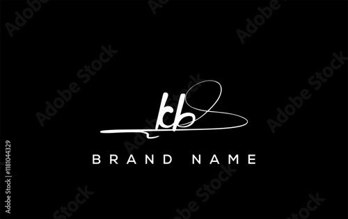 KB letter beauty handwriting vector logo.