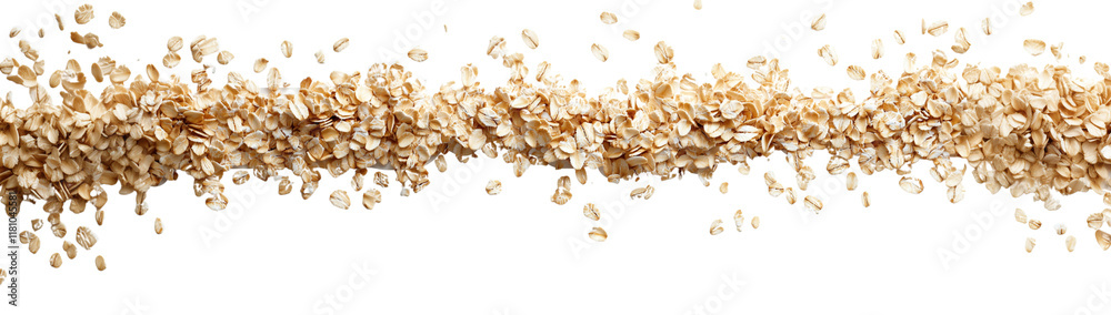 Scattered oatmeal top view, created with Generative AI technology, PNG Scattered oatmeal top view, created with Generative AI technology, PNG