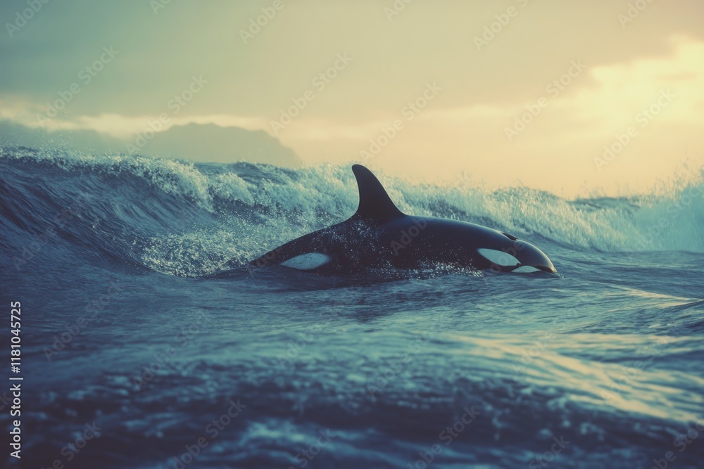 Orca at Sunset Orca at Sunset