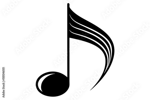 music note silhouette vector, music note icon