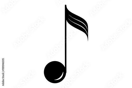 music note silhouette vector, music note icon