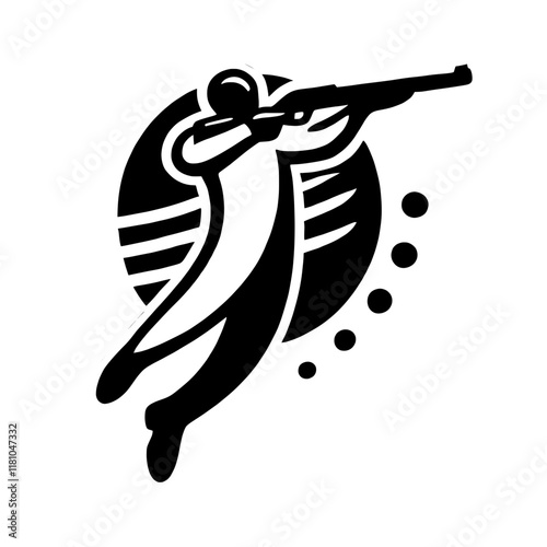 Dynamic Action Shooting Silhouette Logo