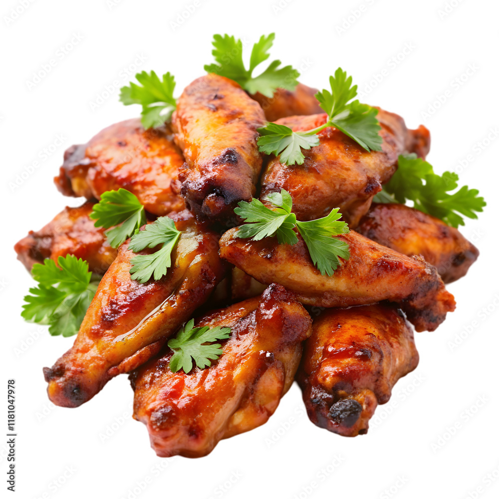 bbq chicken wings on transparent background bbq chicken wings on transparent background