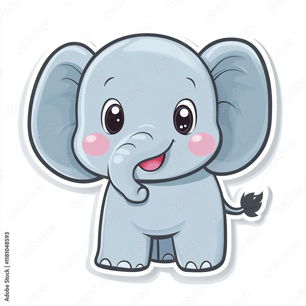 A cute elephant with big eyes and a smile A cute elephant with big eyes and a smile