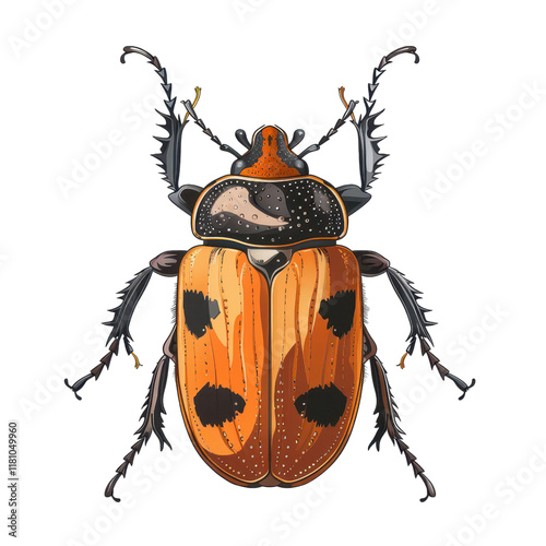 a carrion beetle clipart, insect element, decomposition process, on transparent PNG file photo