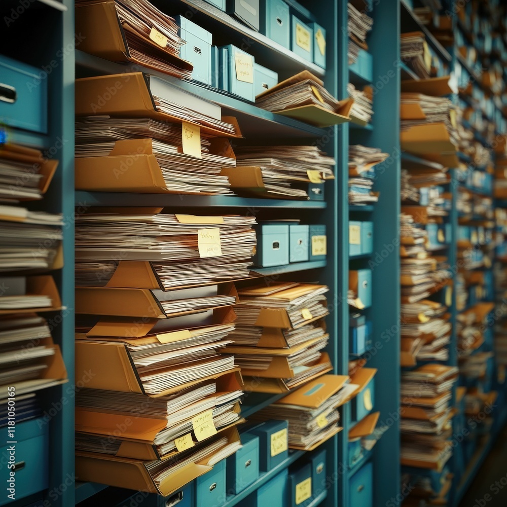 Obraz premium Organizing irs audit preparation neatly arranged files in an office environment for efficient document management