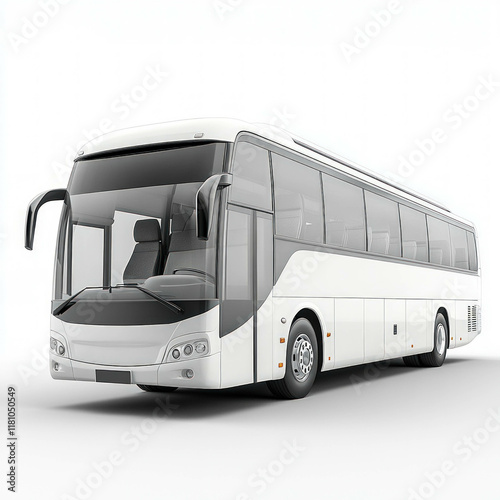 White Bus Isolated