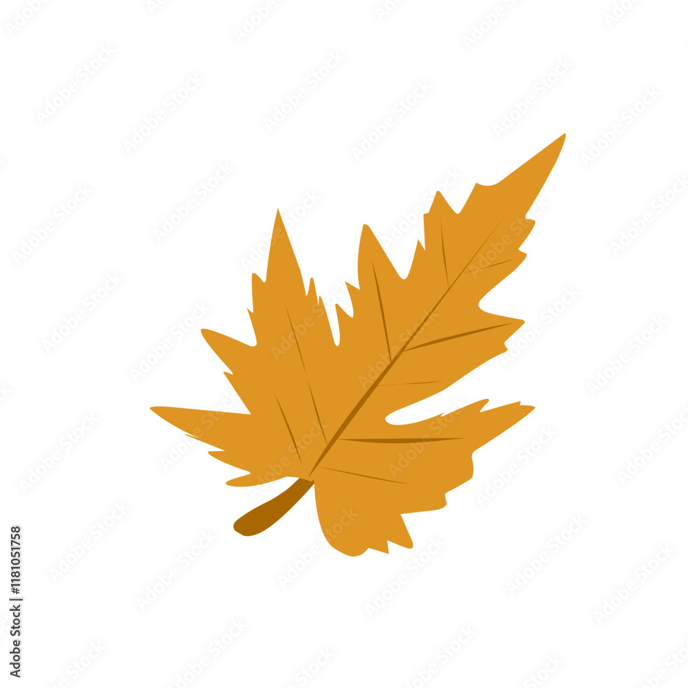 Fototapeta premium Illustration of orange autumn leaves 
