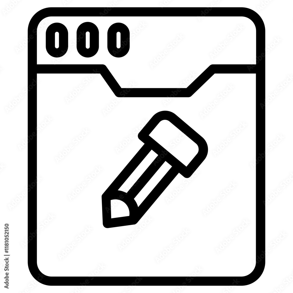 Web Browser Pencil Line Icon Web Browser Pencil Line Icon