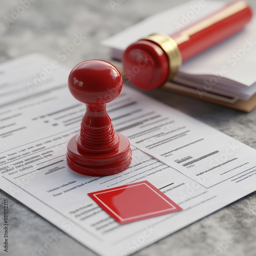 Tax penalties document illustration with red stamp office setting visual content professional environment close-up view for clarity