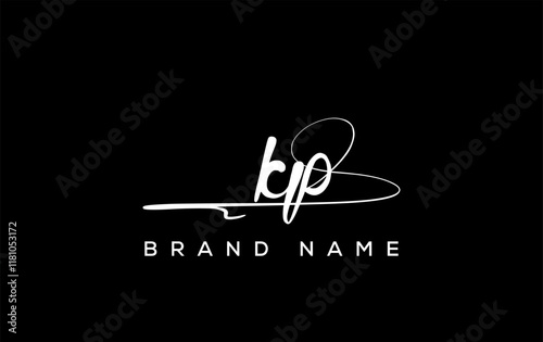 KP letter beauty handwriting vector logo. photo