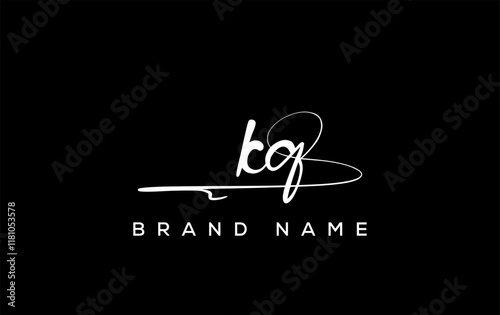 KQ letter beauty handwriting vector logo. photo