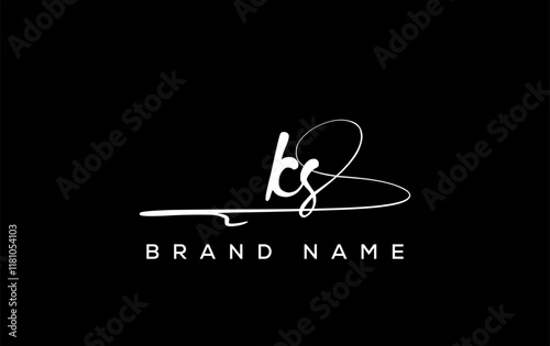 KS letter beauty handwriting vector logo. photo