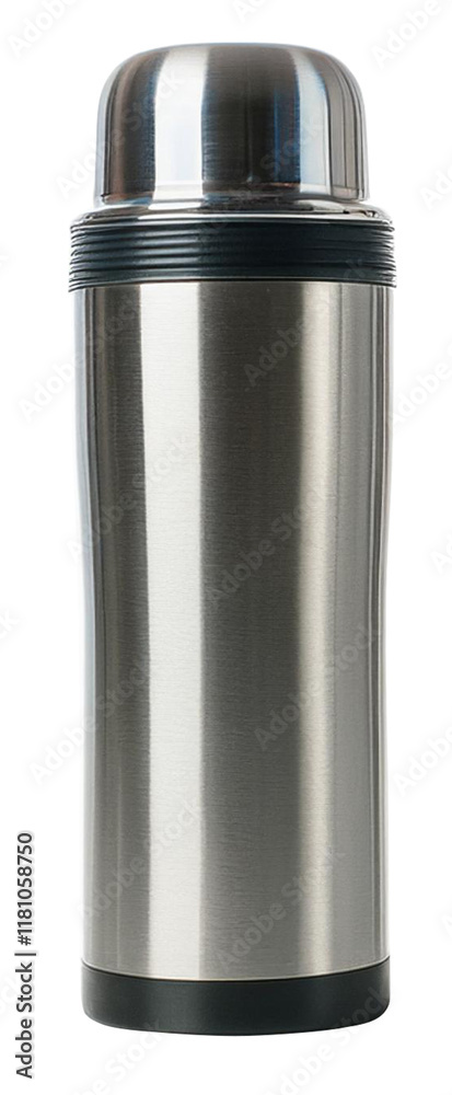 stainless steel thermos flask isolated on white background stainless steel thermos flask isolated on white background