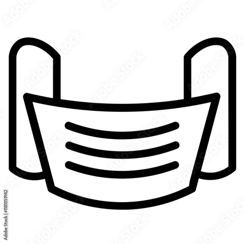 Medical Virus Face Mask Line Icon