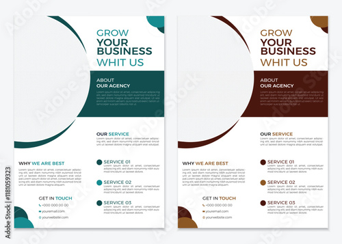 Modern Simple Minimalistic Creative Business Flyer Layout Template Design 