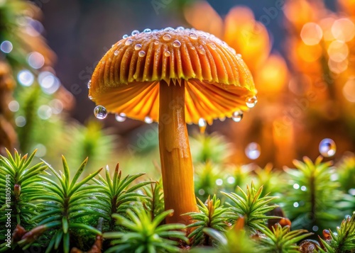 Larch Spike Mushroom Photography: Dewy Gomphidius maculatus Macro Shots photo