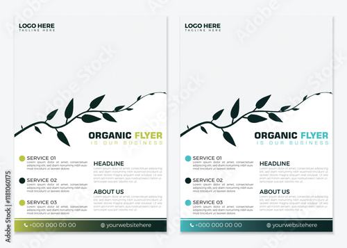 Modern Simple Minimalistic Creative Organic Flyer Layout Template Design 