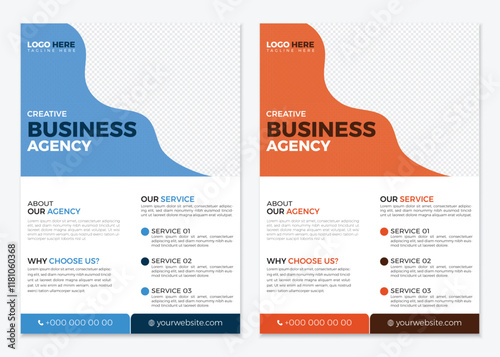 Modern Simple Minimalistic Creative Business Flyer Layout Template Design