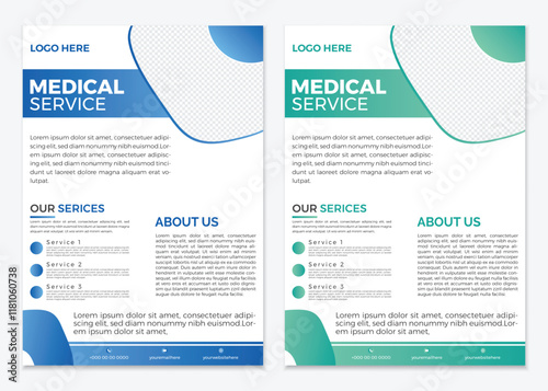 Modern Simple Minimalistic Creative Medical Flyer Layout Template Design 
